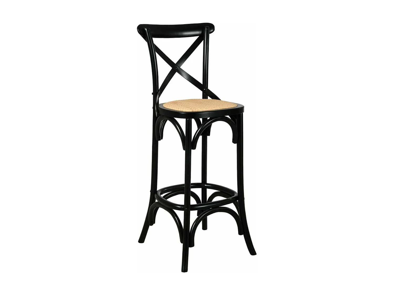 Tabouret de bar bois et rotin Bistrot chic