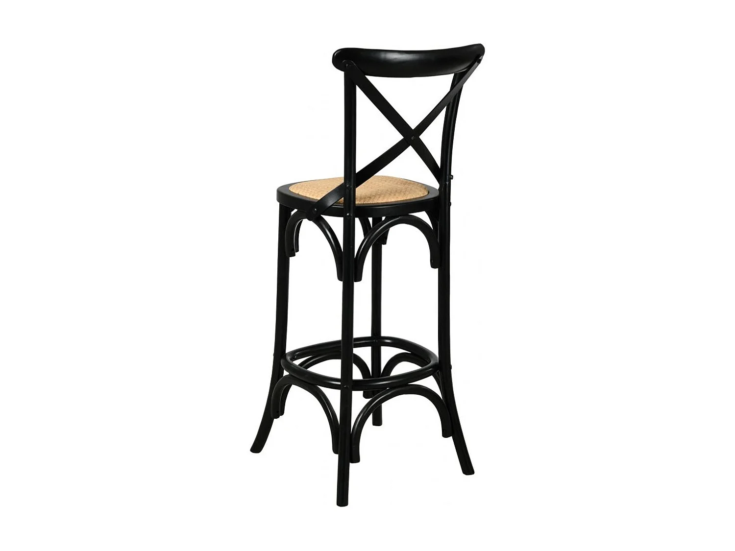 Tabouret de bar bois et rotin Bistrot chic