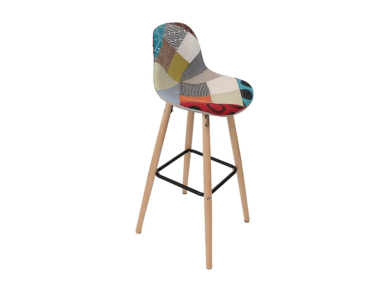 Tabouret de bar scandinave patchwork