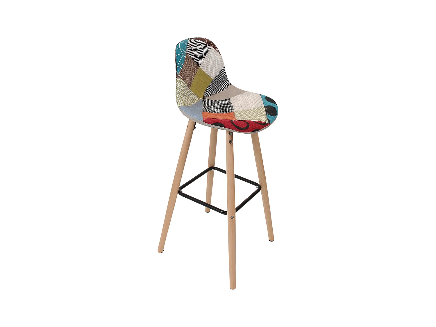 Tabouret de bar scandinave patchwork