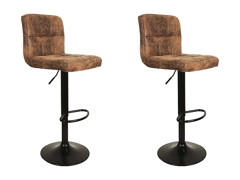 Chaise De Bar Reglable Downtown - Lot De 2 Marron