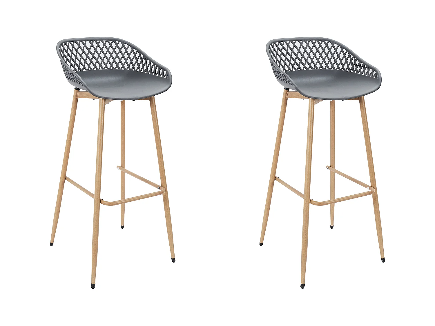 Tabouret De Bar Malaga Gris - Lot De 2 Gris, Marron