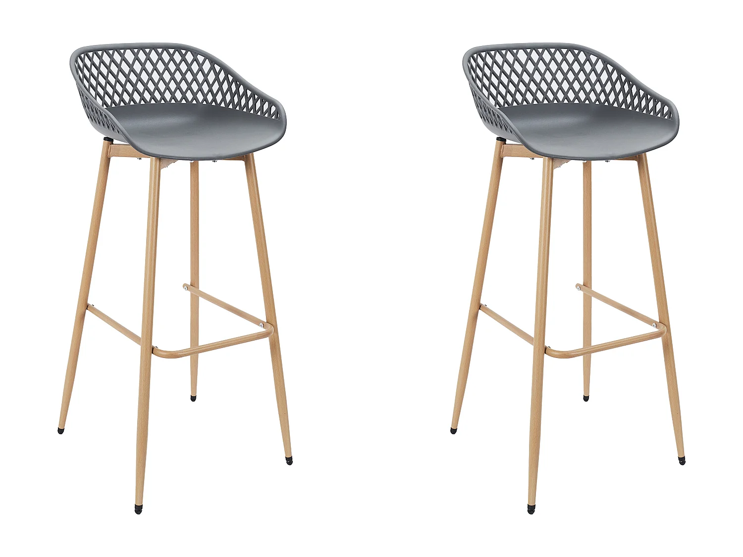 Tabouret De Bar Malaga Gris - Lot De 2 Gris, Marron