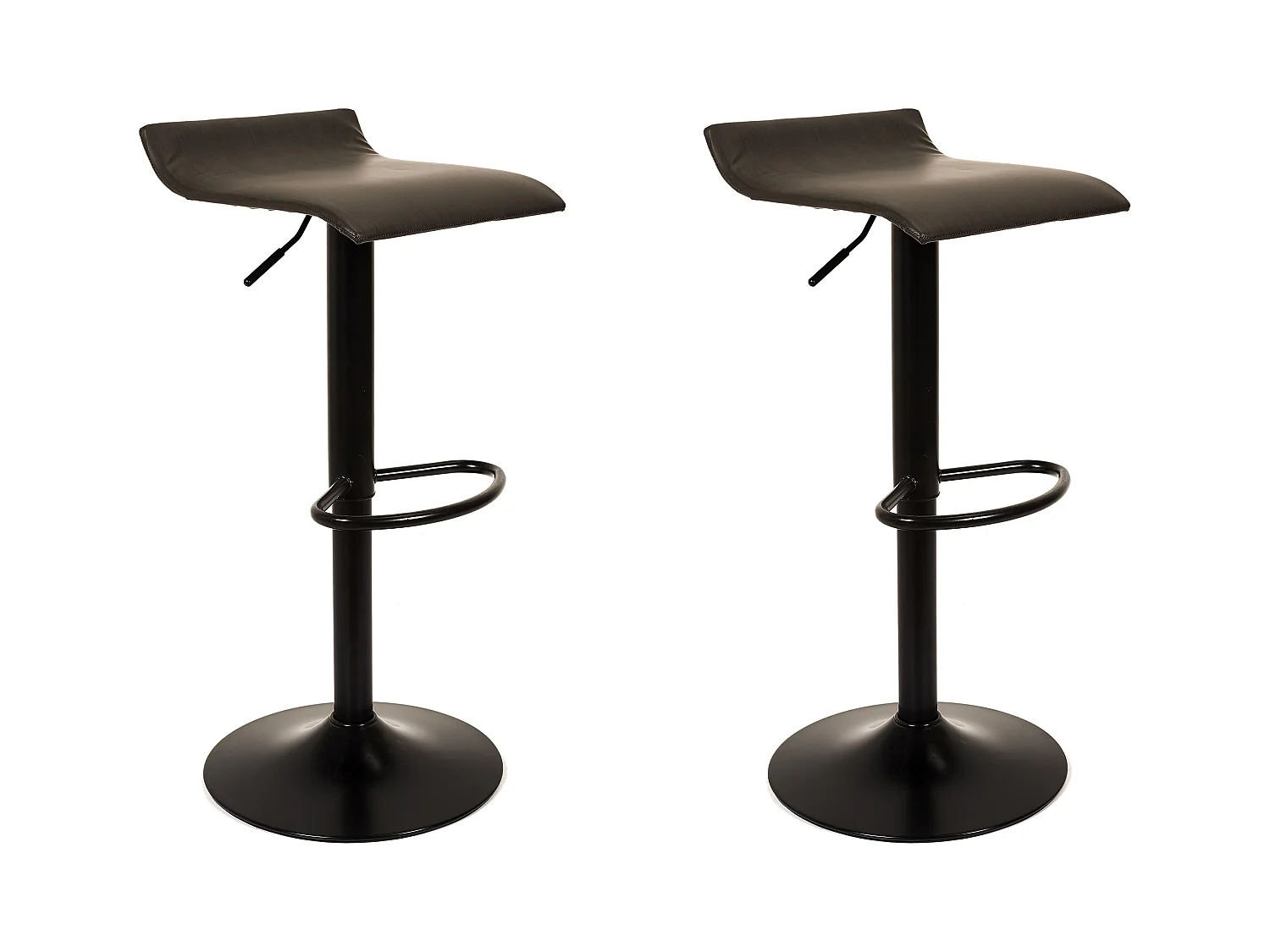 Tabouret De Bar Reglable Dante - Lot De 2 Marron