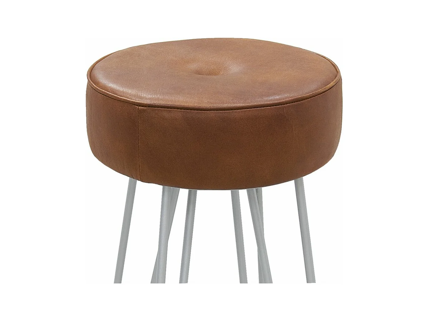 Tabouret en métal et cuir