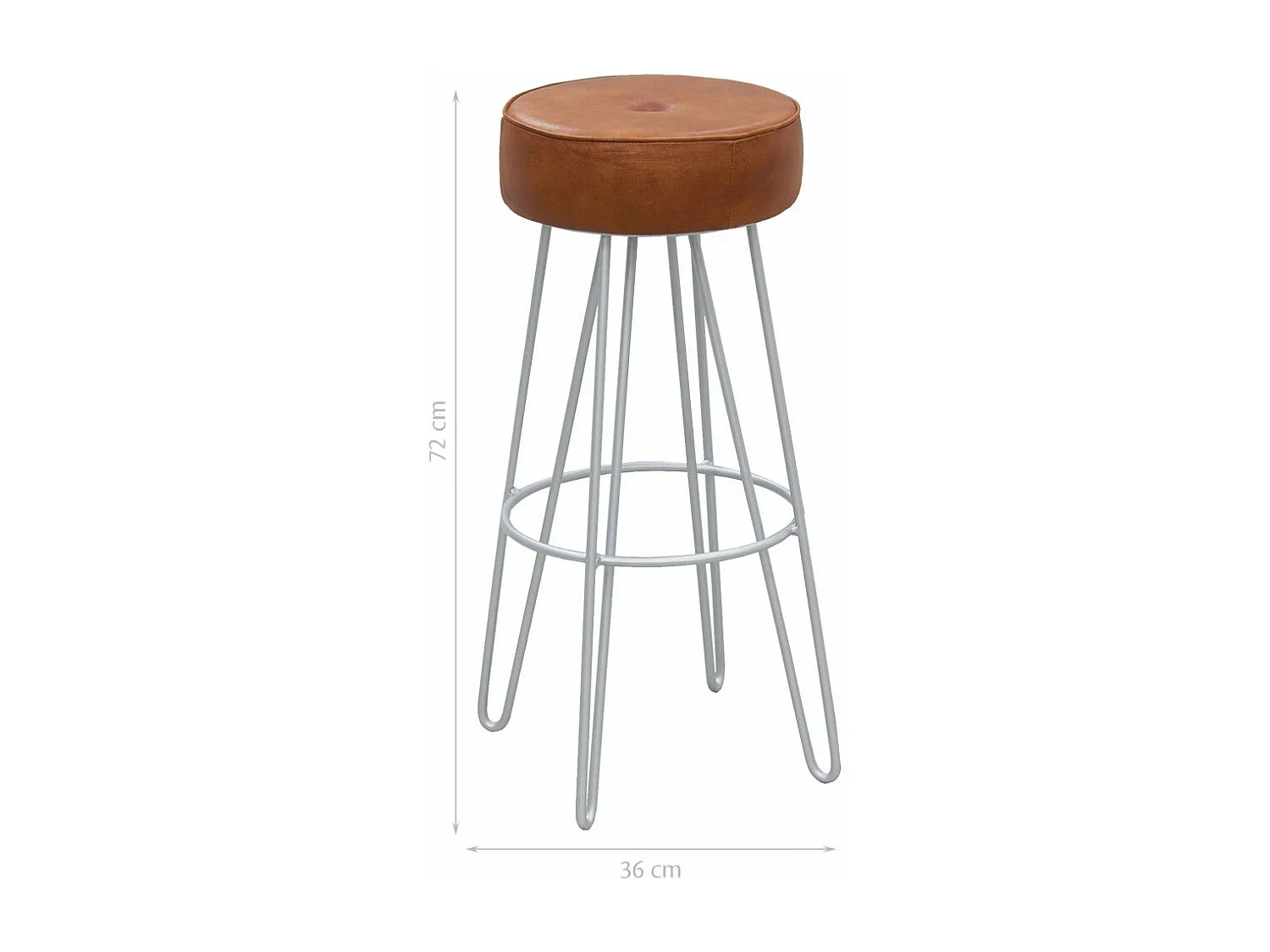 Tabouret en métal et cuir
