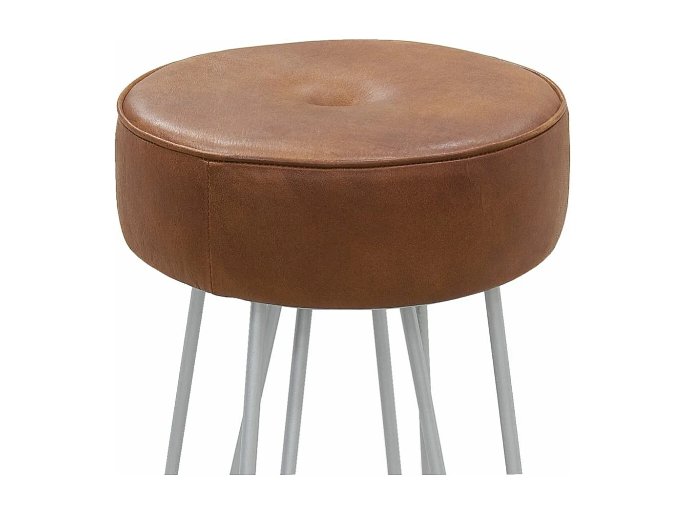 Tabouret en métal et cuir