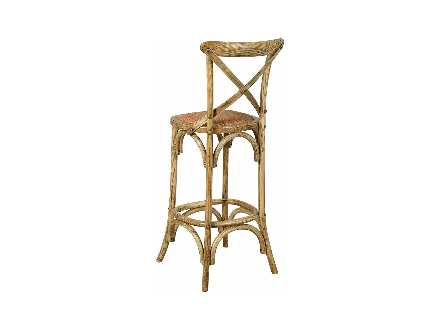Tabouret de bar bois et rotin Bistrot chic