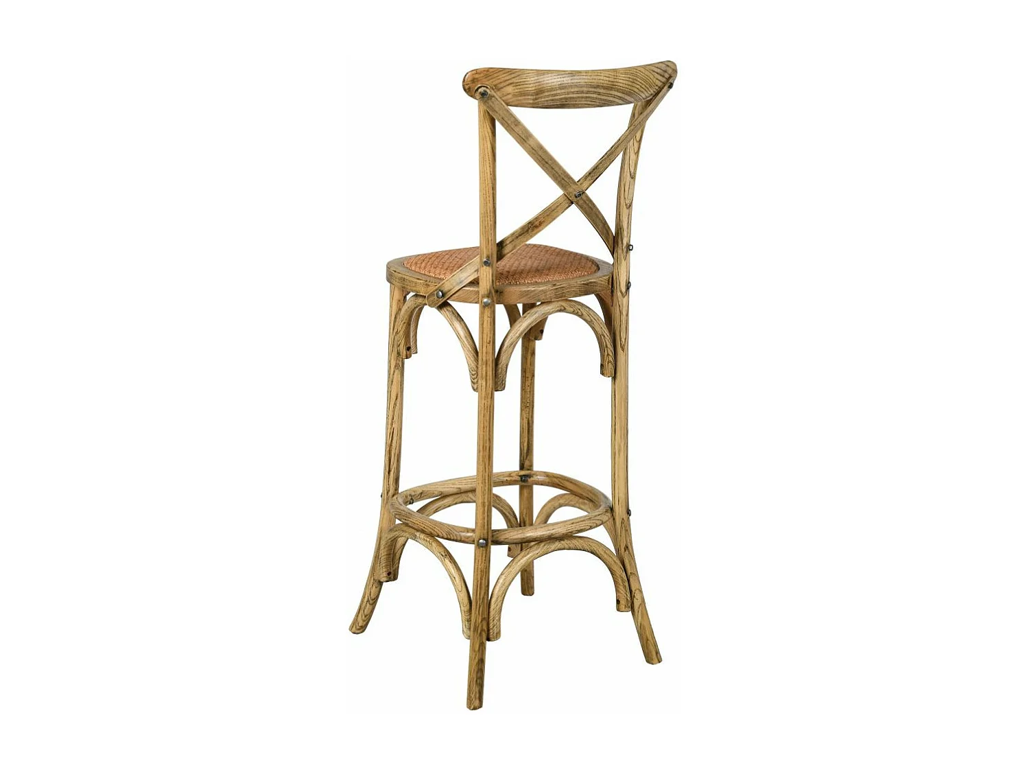 Tabouret de bar bois et rotin Bistrot chic