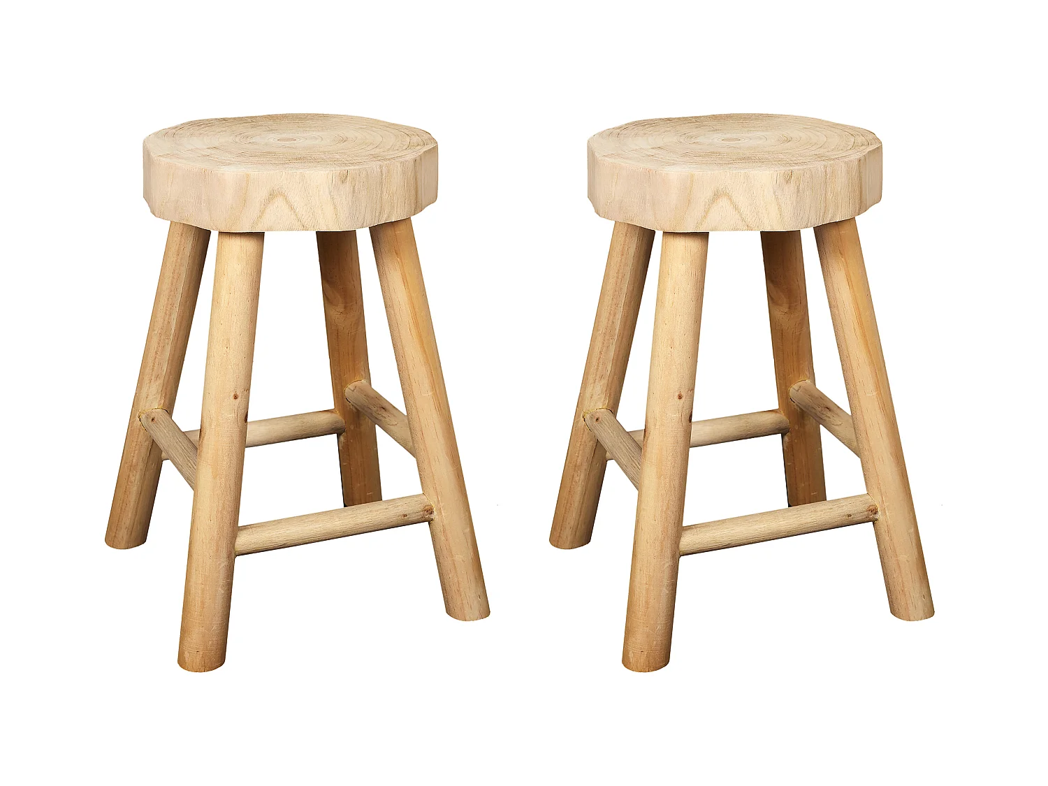 Tabouret Bois Harald - Lot De 2 Marron