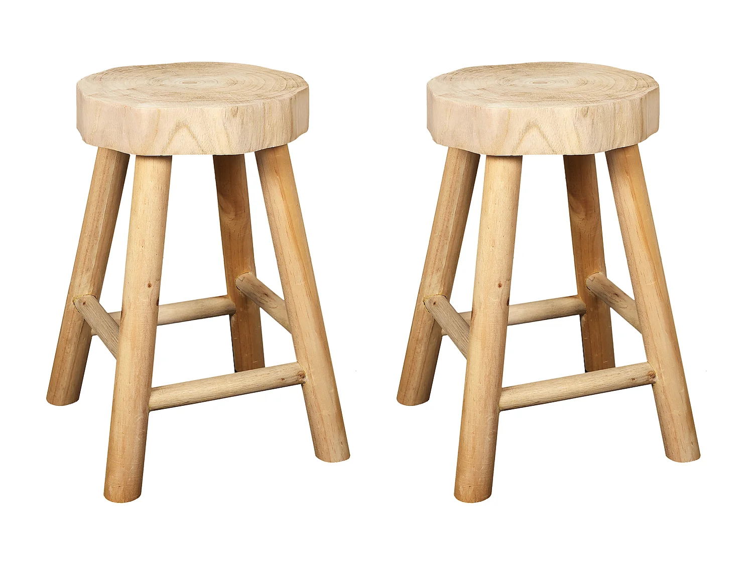 Tabouret Bois Harald - Lot De 2 Marron