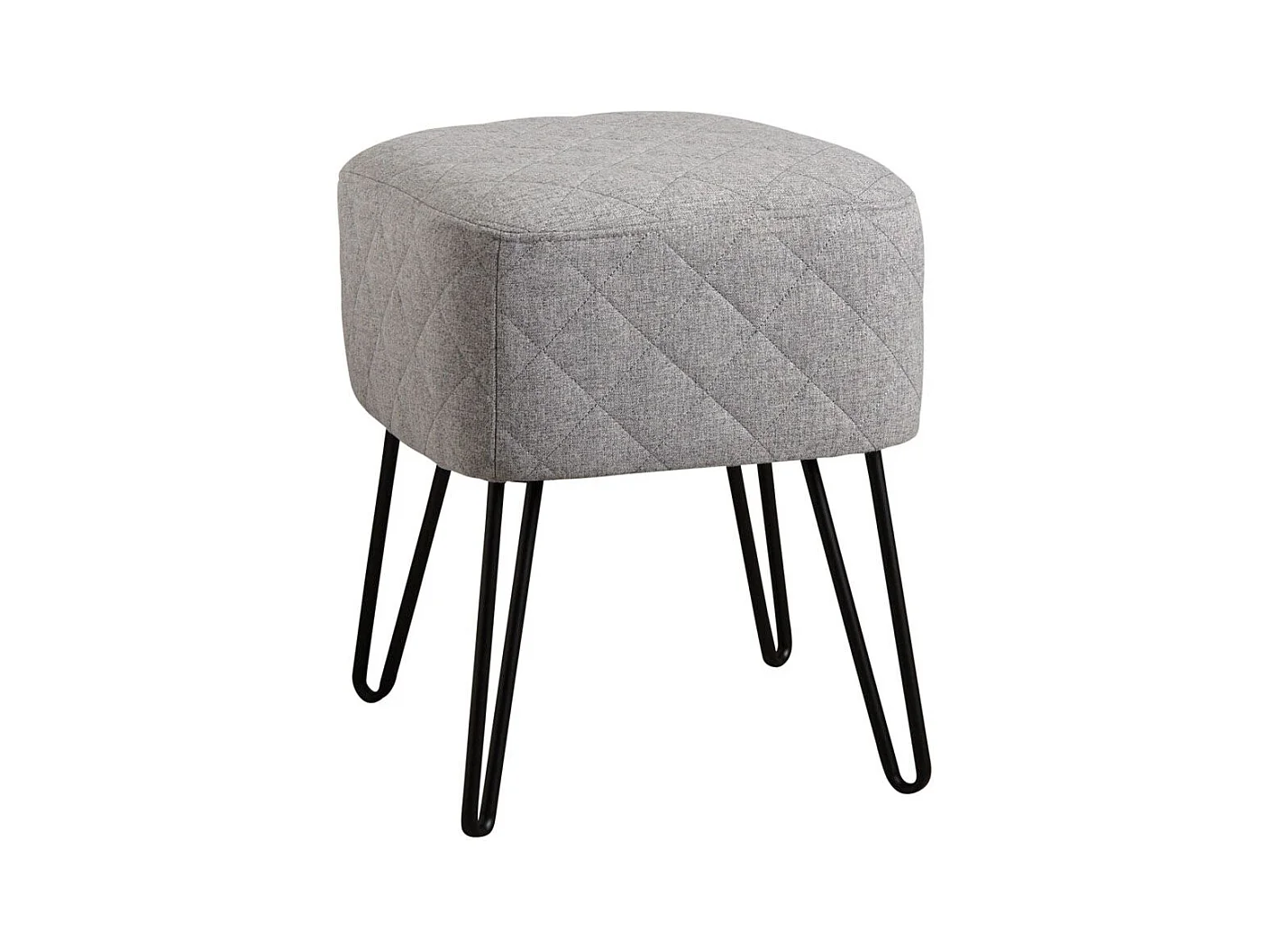 Tabouret en tissu gris Capiton