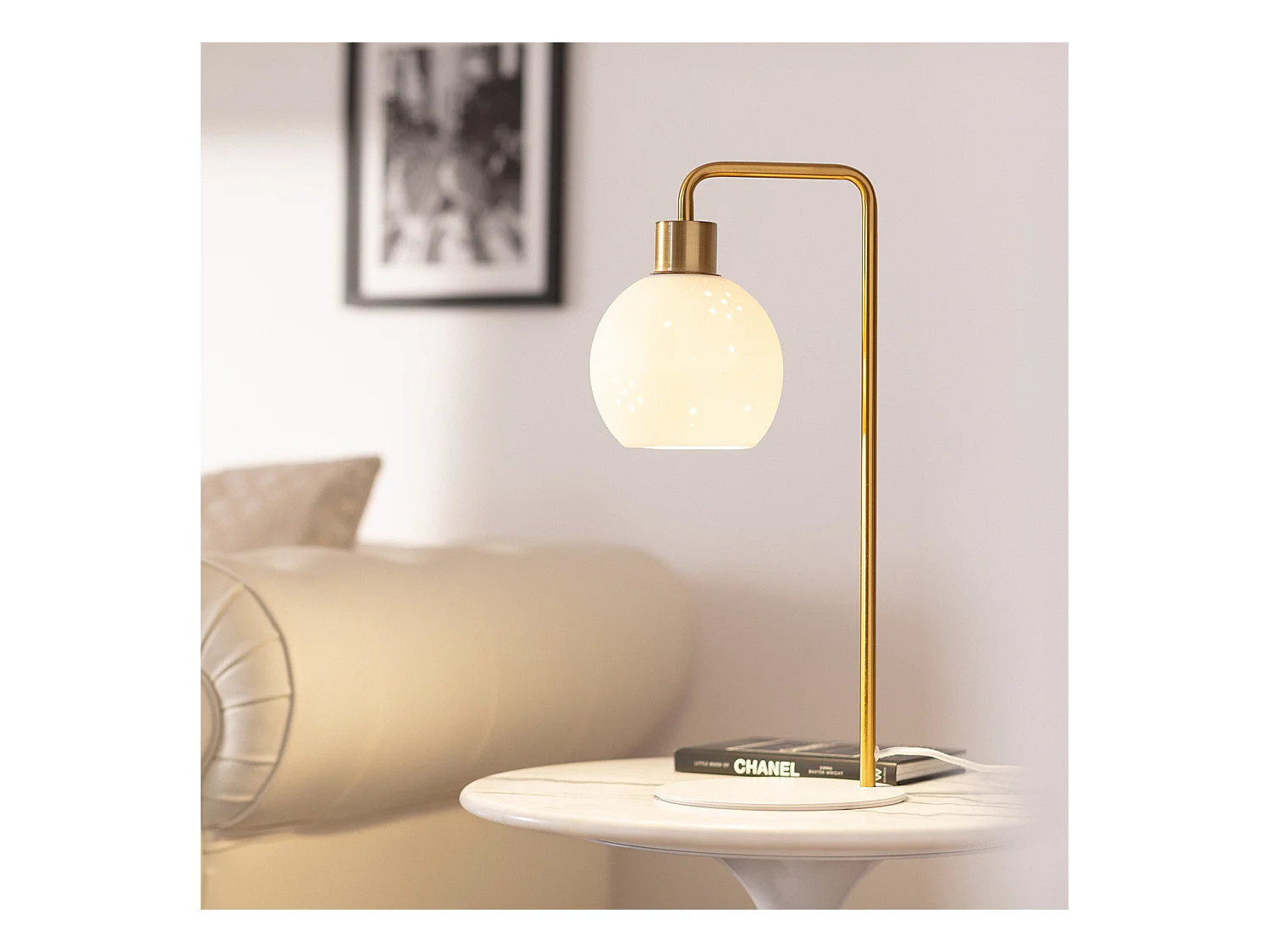 Lampada da Tavolo Metallo e Ceramica Juncadella Bianco