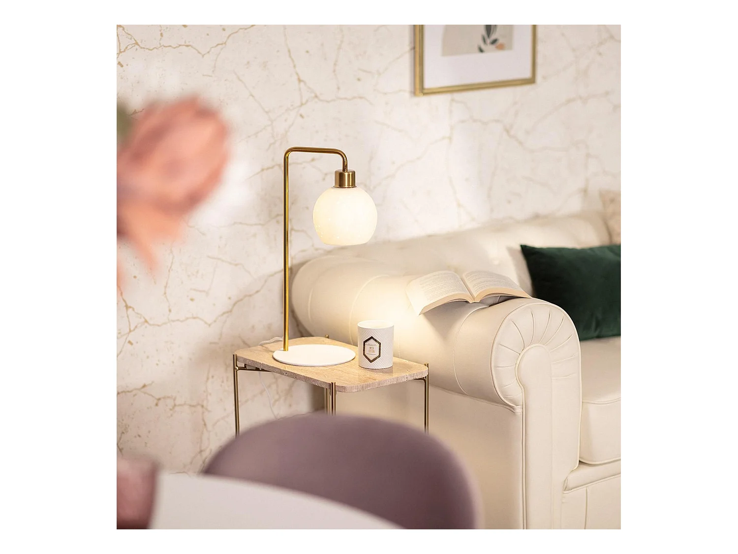 Lampada da Tavolo Metallo e Ceramica Juncadella Bianco