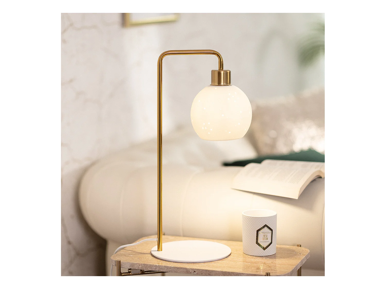 Lampada da Tavolo Metallo e Ceramica Juncadella Bianco