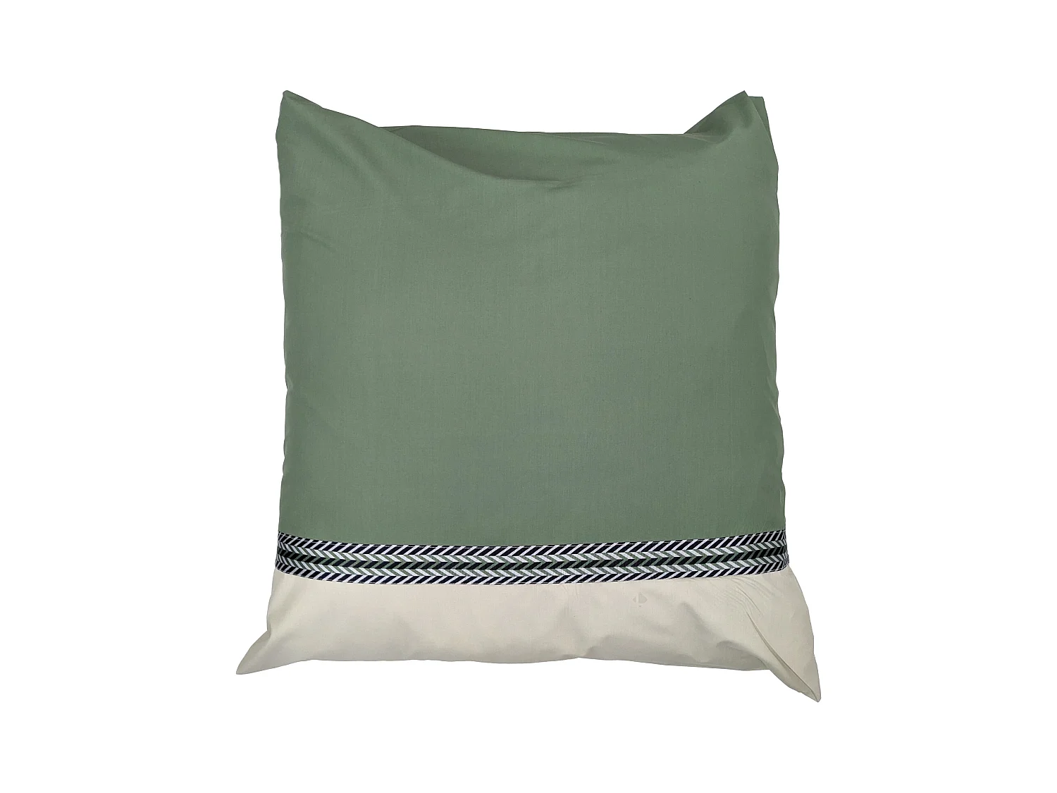 Taie d'oreiller 65x65 cm percale coton NOA vert Kaki