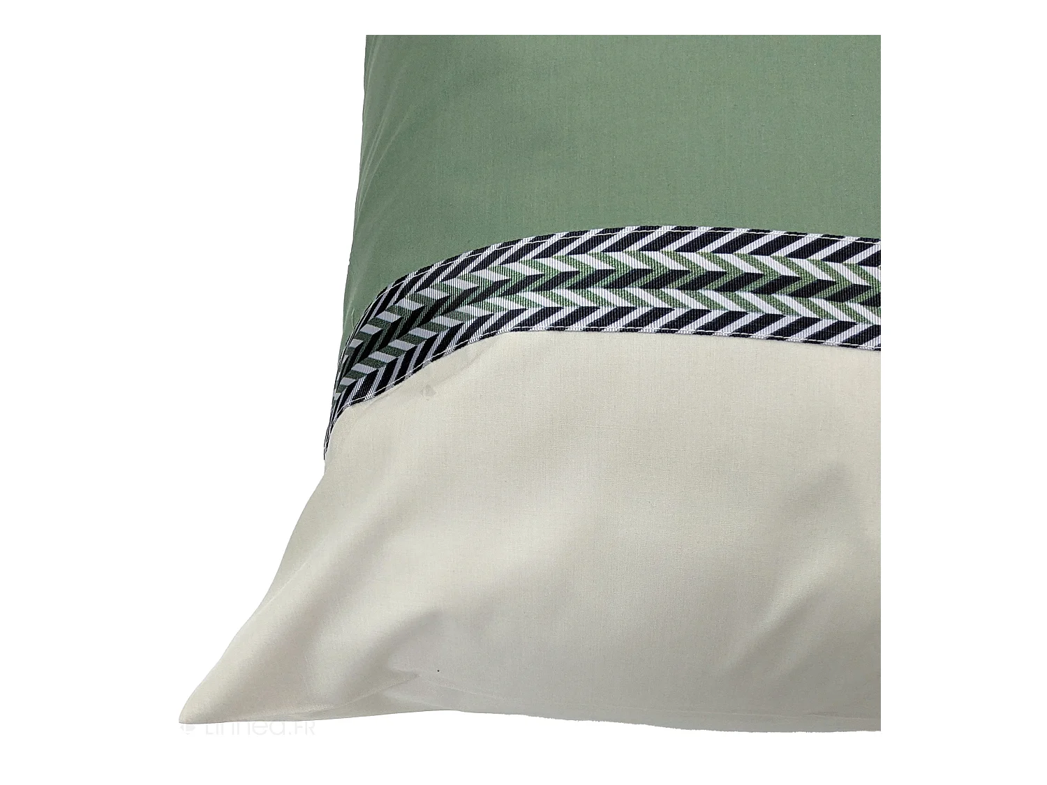 Taie d'oreiller 65x65 cm percale coton NOA vert Kaki