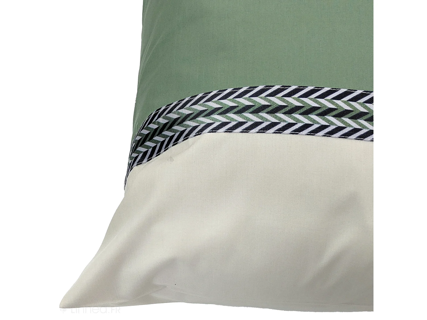 Taie d'oreiller 65x65 cm percale coton NOA vert Kaki