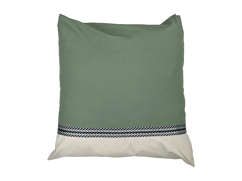 Taie d'oreiller 65x65 cm percale coton NOA vert Kaki