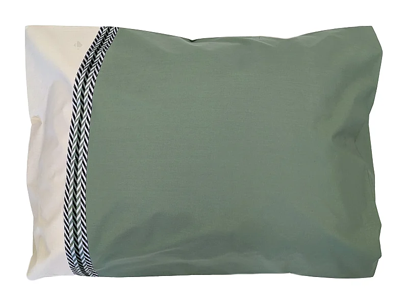 Taie d'oreiller 50x70 cm percale coton NOA vert Kaki