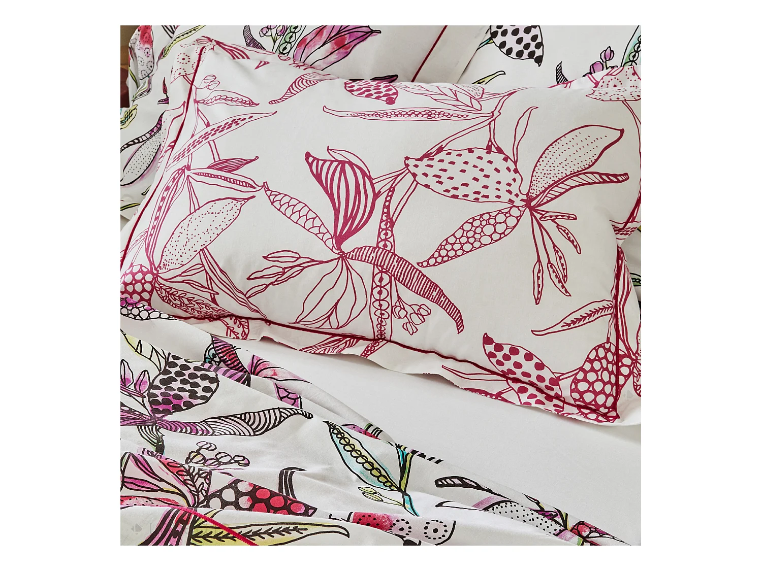 Taie de traversin 200x43 cm coton PÉNÉLOPE Rose