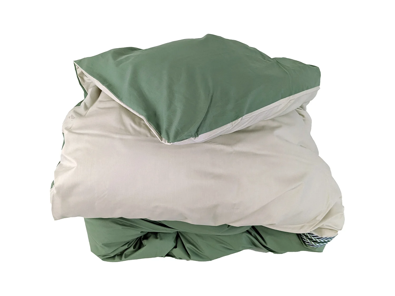 Housse de couette 280x240 cm percale coton NOA vert Kaki