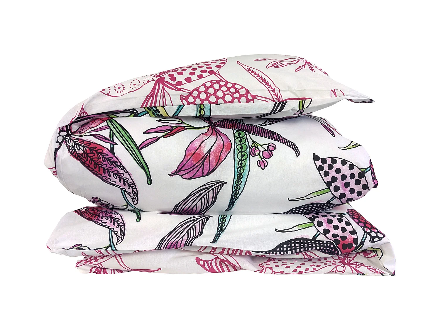 Housse de couette 260x240 cm coton PÉNÉLOPE Rose