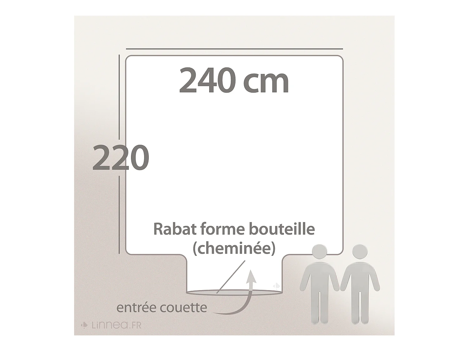 Housse de couette 240x220 cm coton PÉNÉLOPE Rose