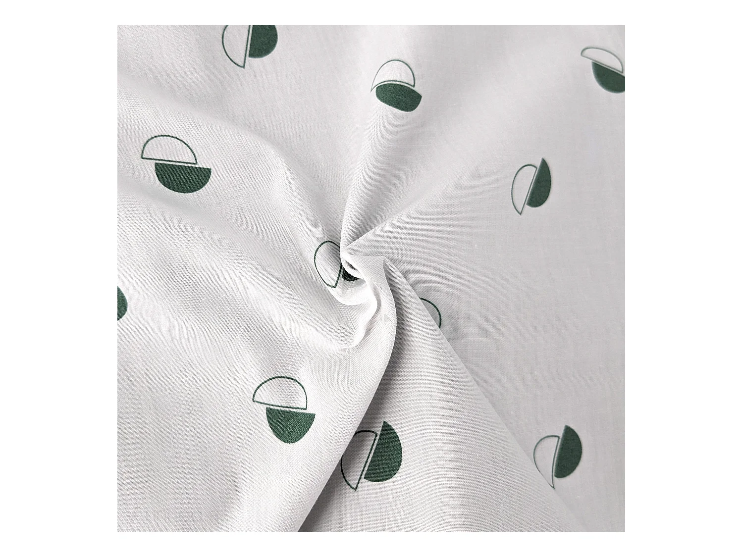 Housse de couette 200x200 cm percale coton ALEX vert Kaki