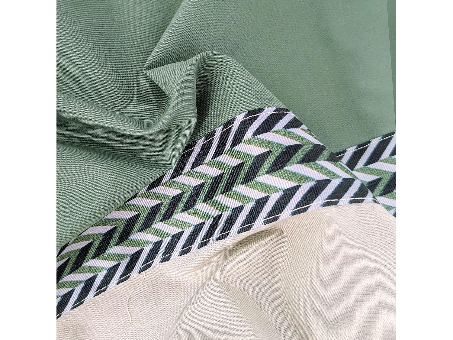 Housse de couette 200x200 cm percale coton NOA vert Kaki