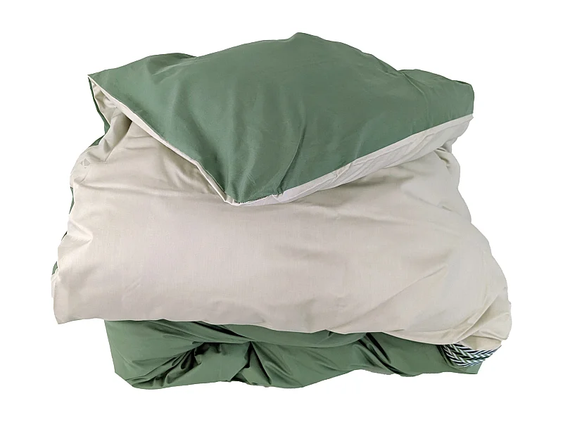 Housse de couette 140x200 cm percale coton NOA vert Kaki