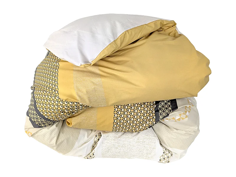 Housse de couette 140x200 cm percale coton MARLOW Miel