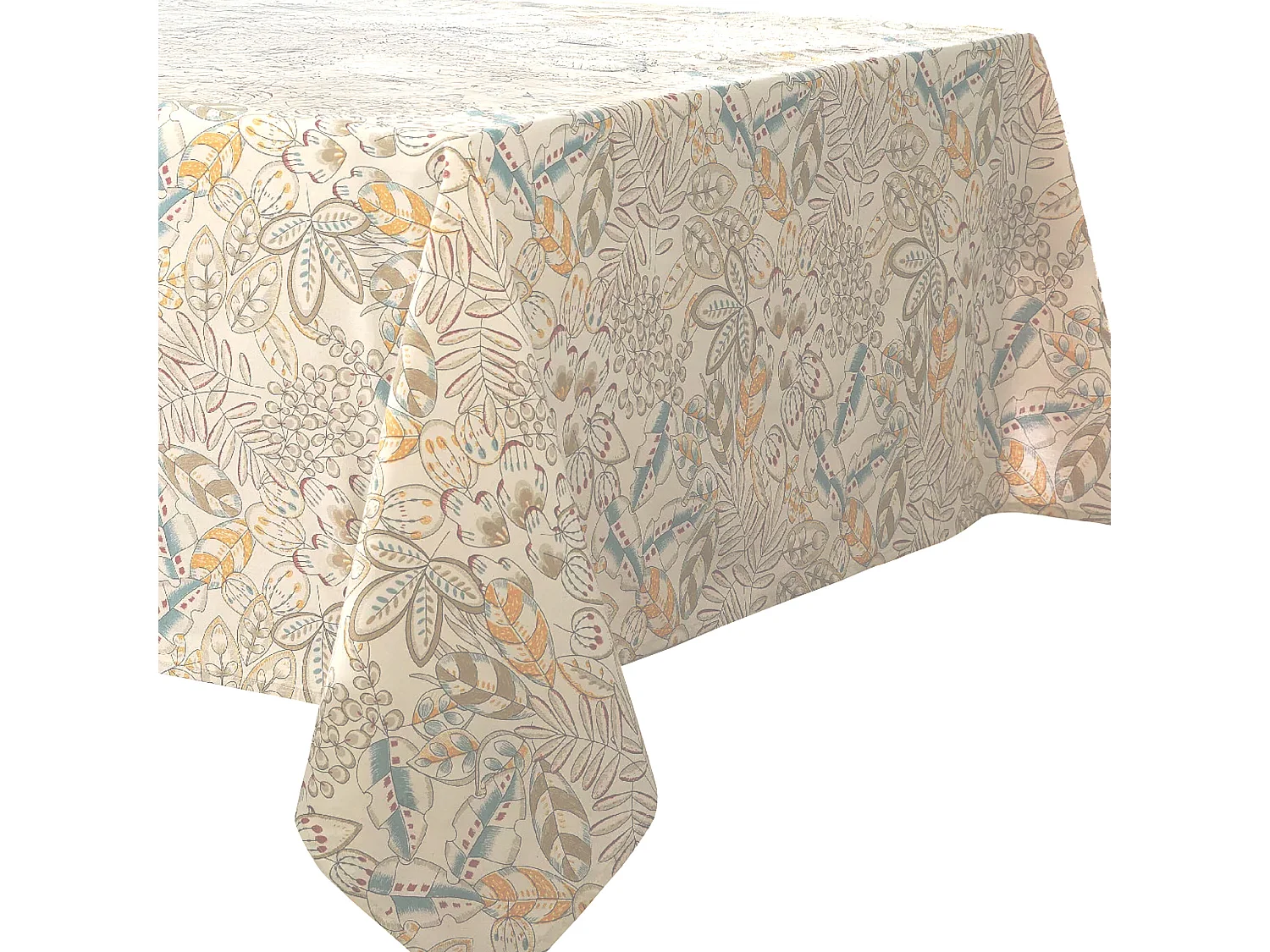 Nappe rectangle 160x300 cm KIM écru Naturel coton + enduction acrylique