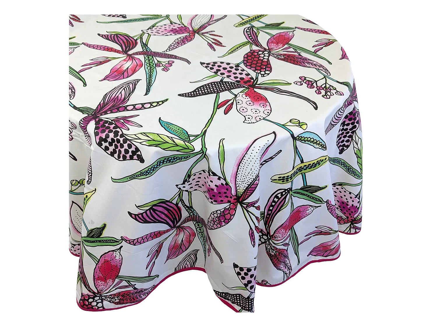 Nappe ovale 170x240 cm PARADIS Rose coton + enduction acrylique