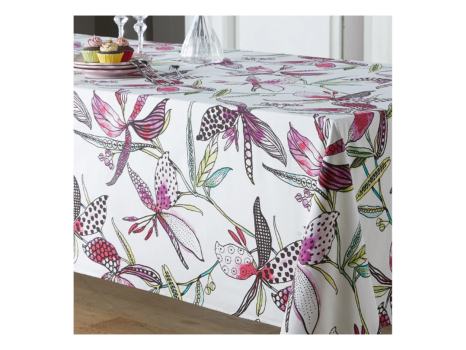Nappe ovale 170x240 cm PARADIS Rose coton + enduction acrylique