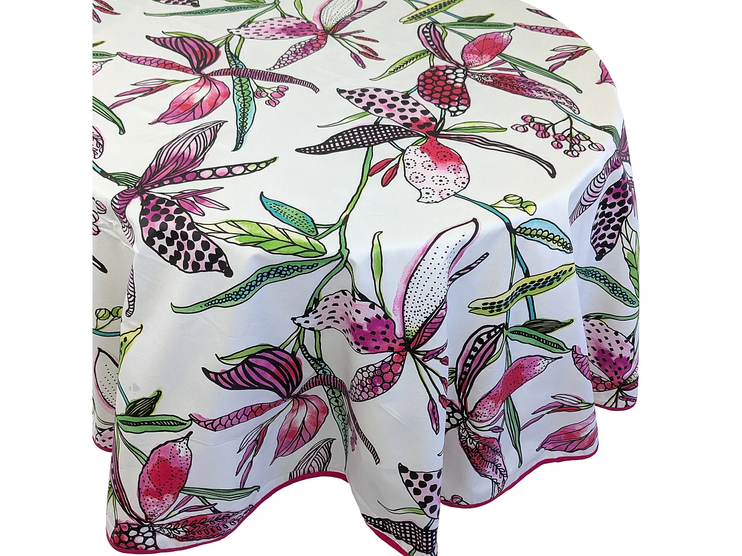 Nappe ovale 170x240 cm PARADIS Rose coton + enduction acrylique