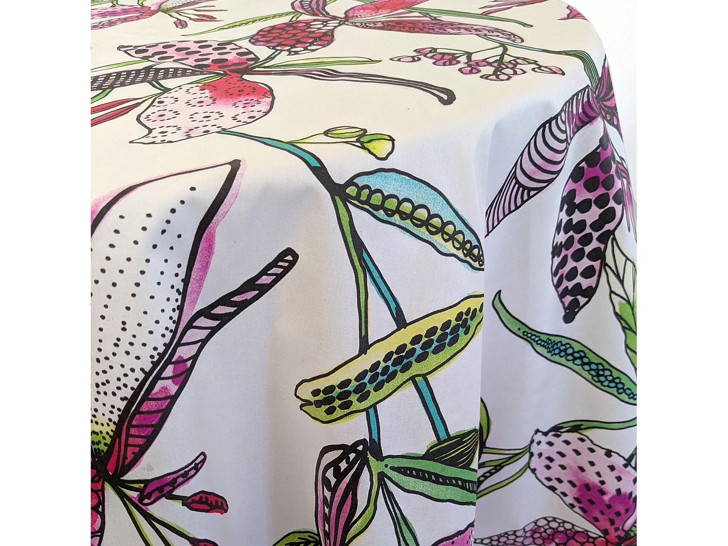 Nappe ovale 170x240 cm PARADIS Rose coton + enduction acrylique