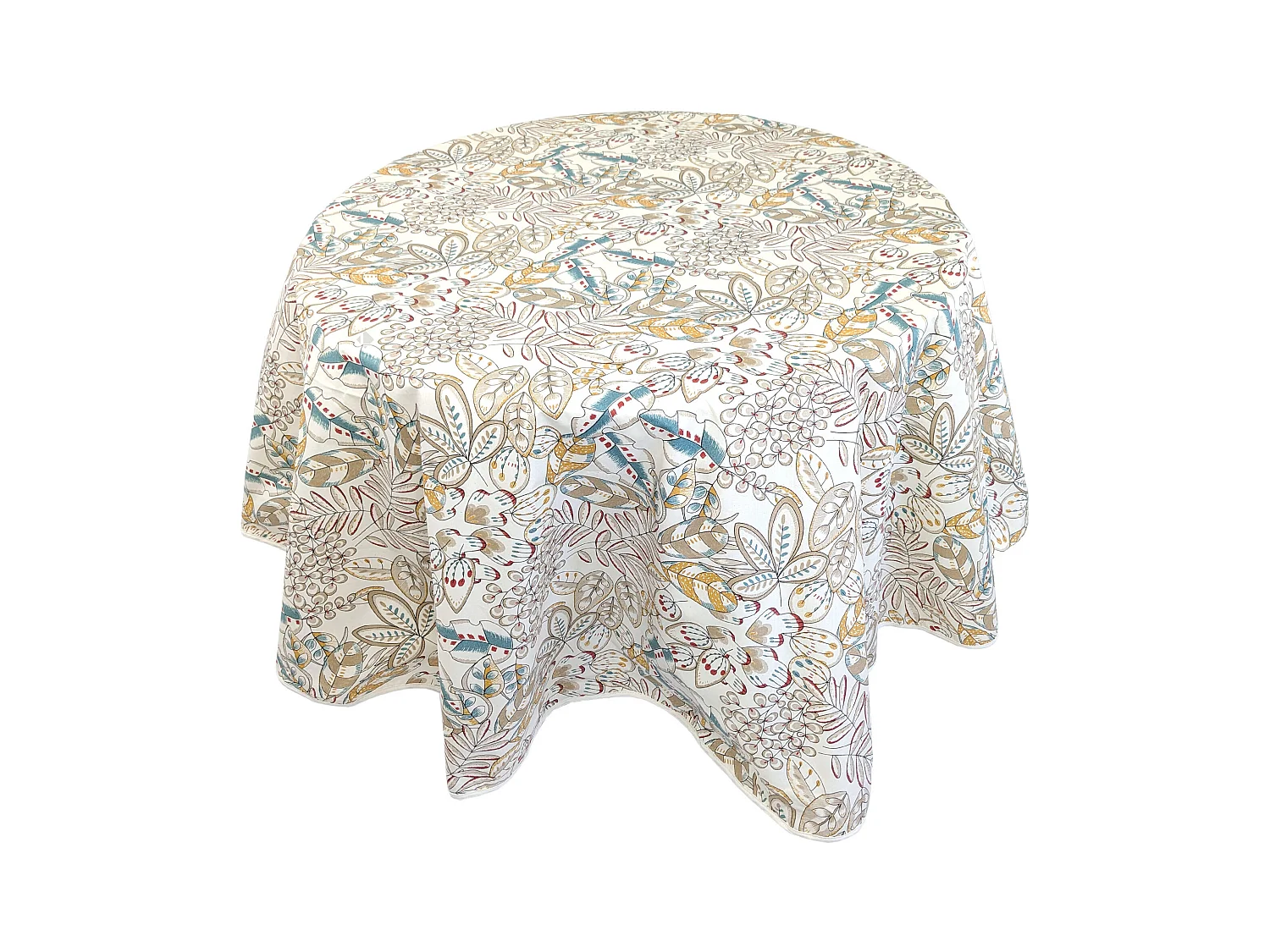 Nappe ronde 170 cm KIM écru Naturel coton + enduction acrylique