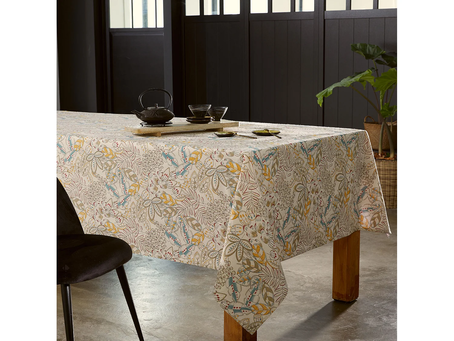 Nappe ronde 170 cm KIM écru Naturel coton + enduction acrylique