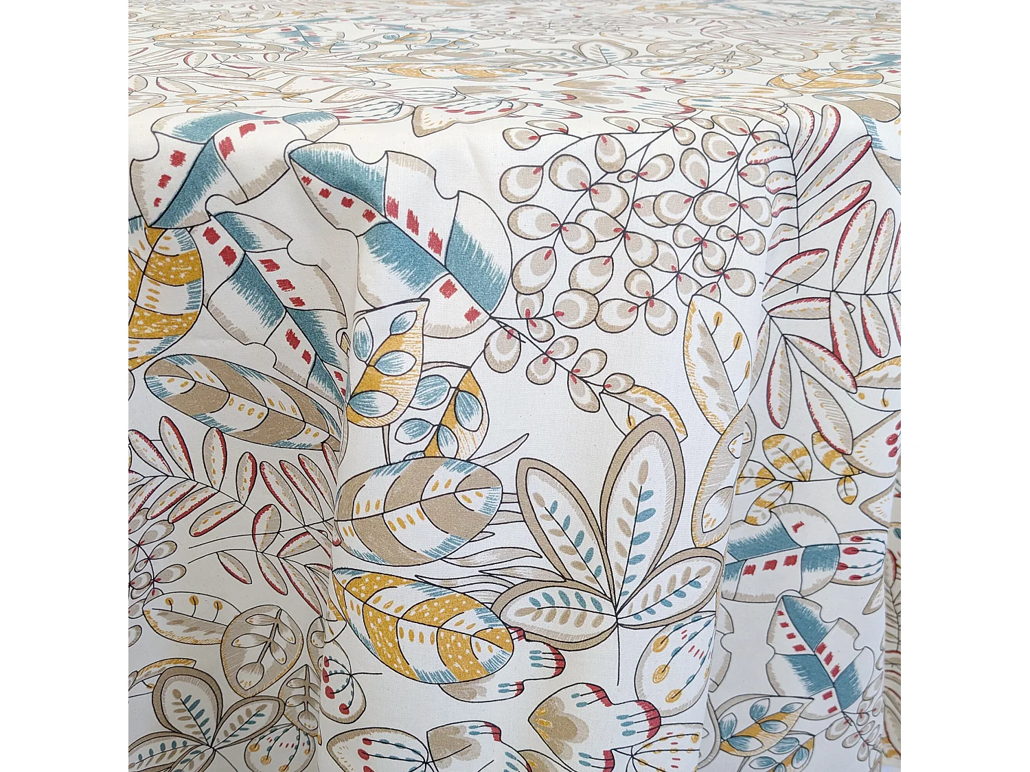 Nappe ronde 170 cm KIM écru Naturel coton + enduction acrylique