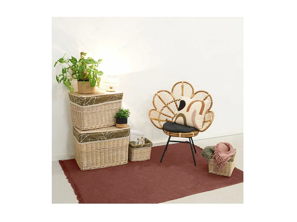 Fauteuil en rotin naturel et métal Bianca