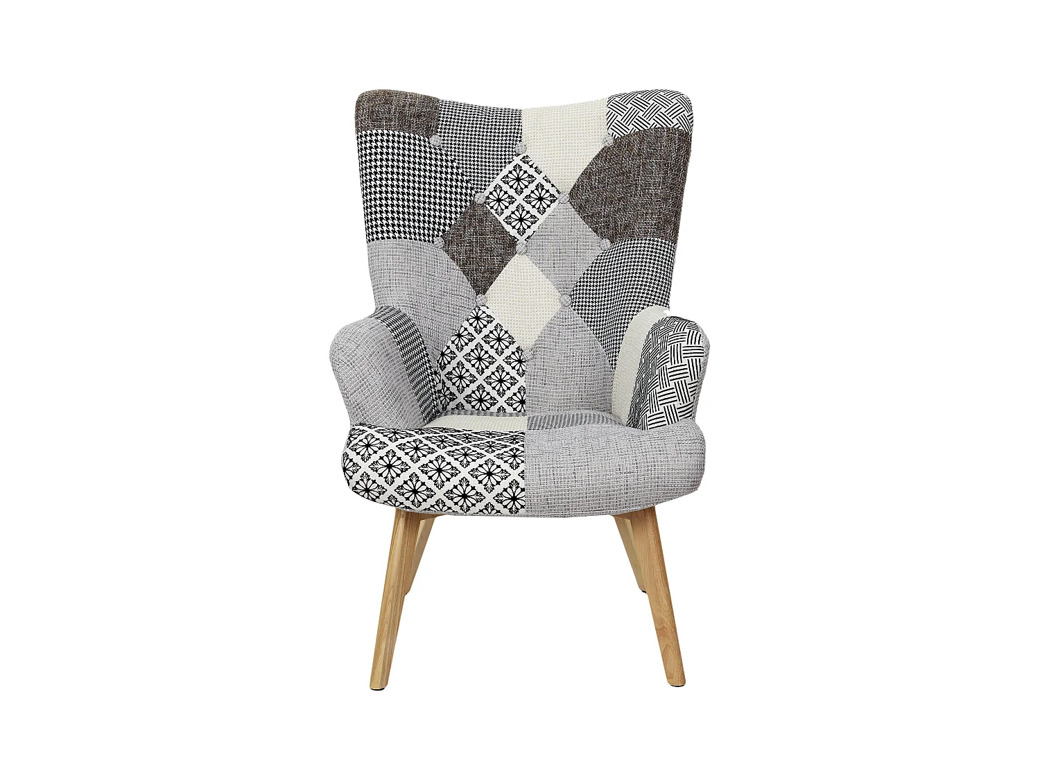 Fauteuil Helsinki Patchwork Gris Gris