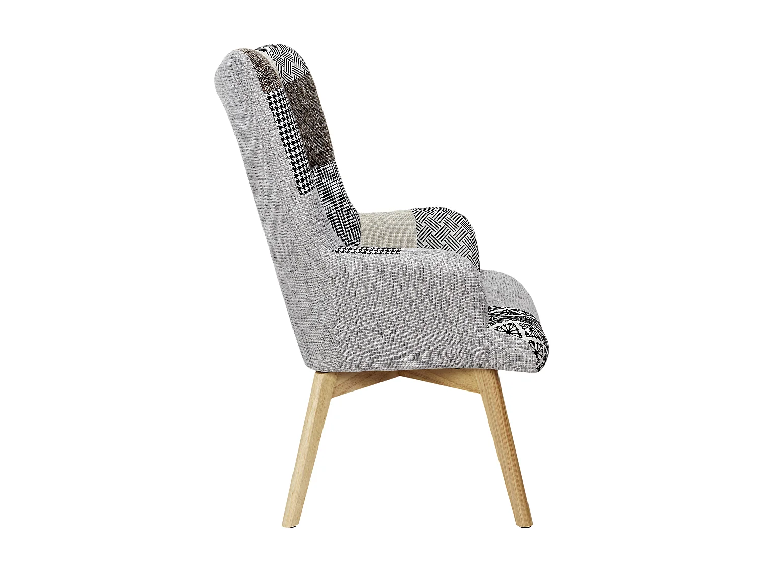Fauteuil Helsinki Patchwork Gris Gris