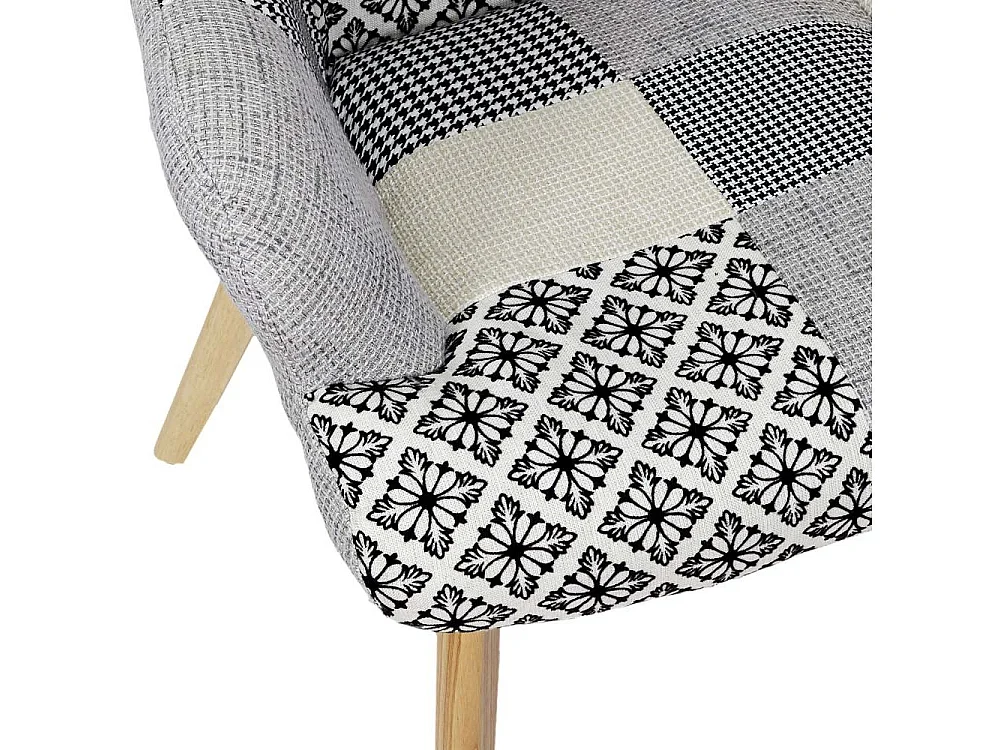 Fauteuil Helsinki Patchwork Gris Gris