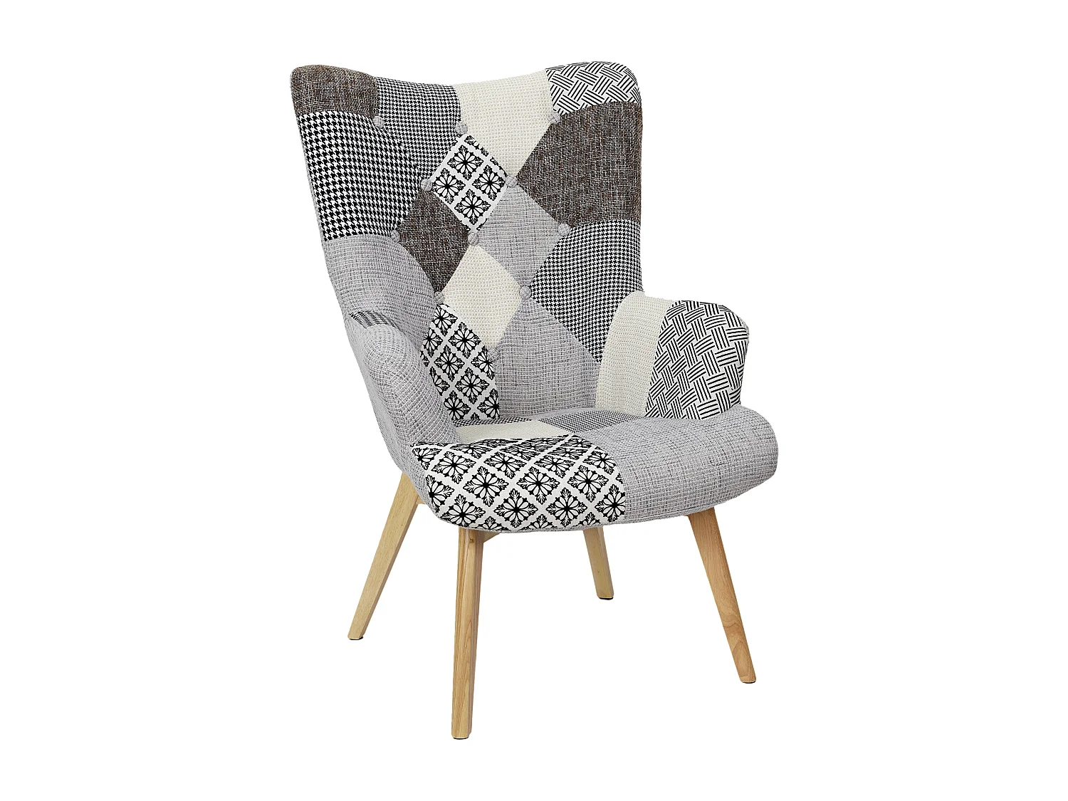 Fauteuil Helsinki Patchwork Gris Gris