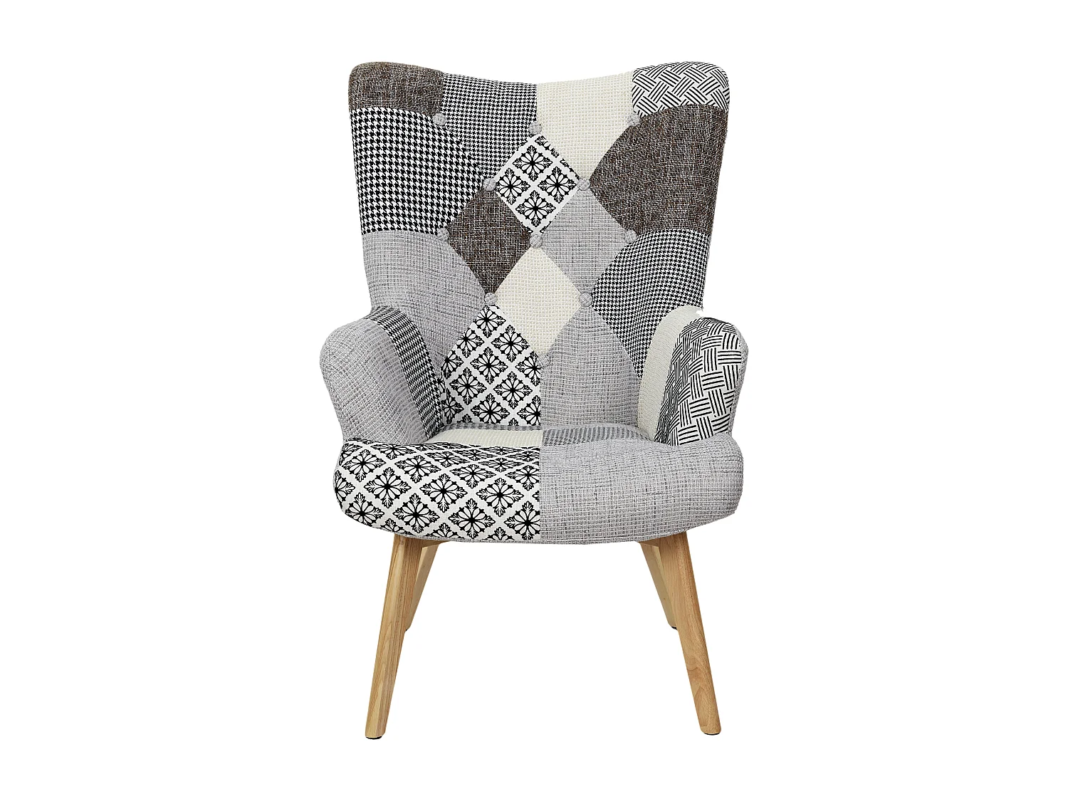 Fauteuil Helsinki Patchwork Gris Gris
