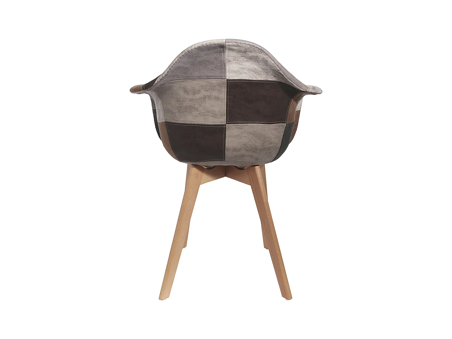 Fauteuil Patchwork Pu - Lot De 2 Marron