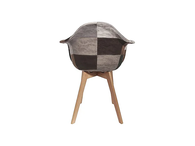 Fauteuil Patchwork Pu - Lot De 2 Marron