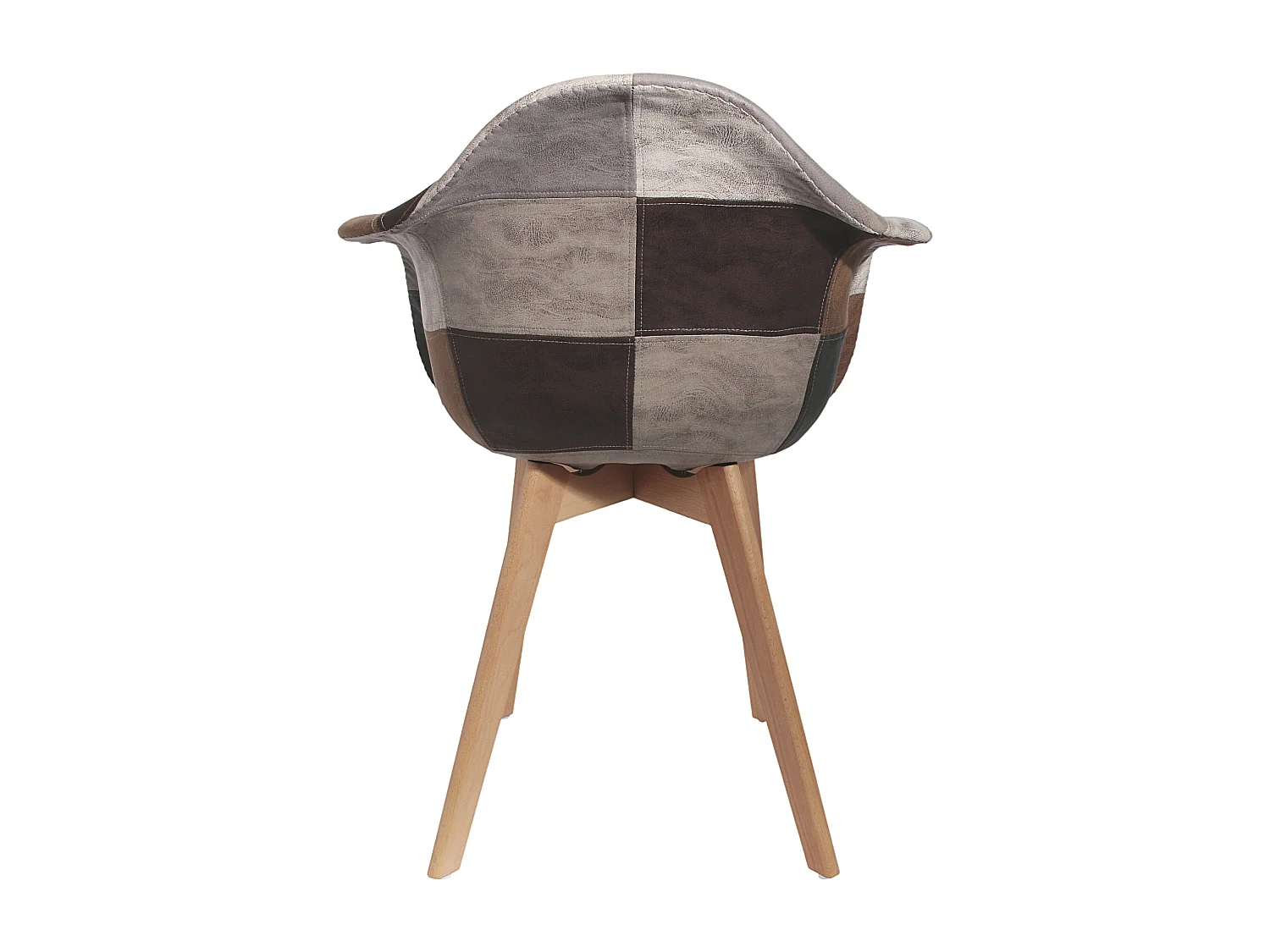 Fauteuil Patchwork Pu - Lot De 2 Marron