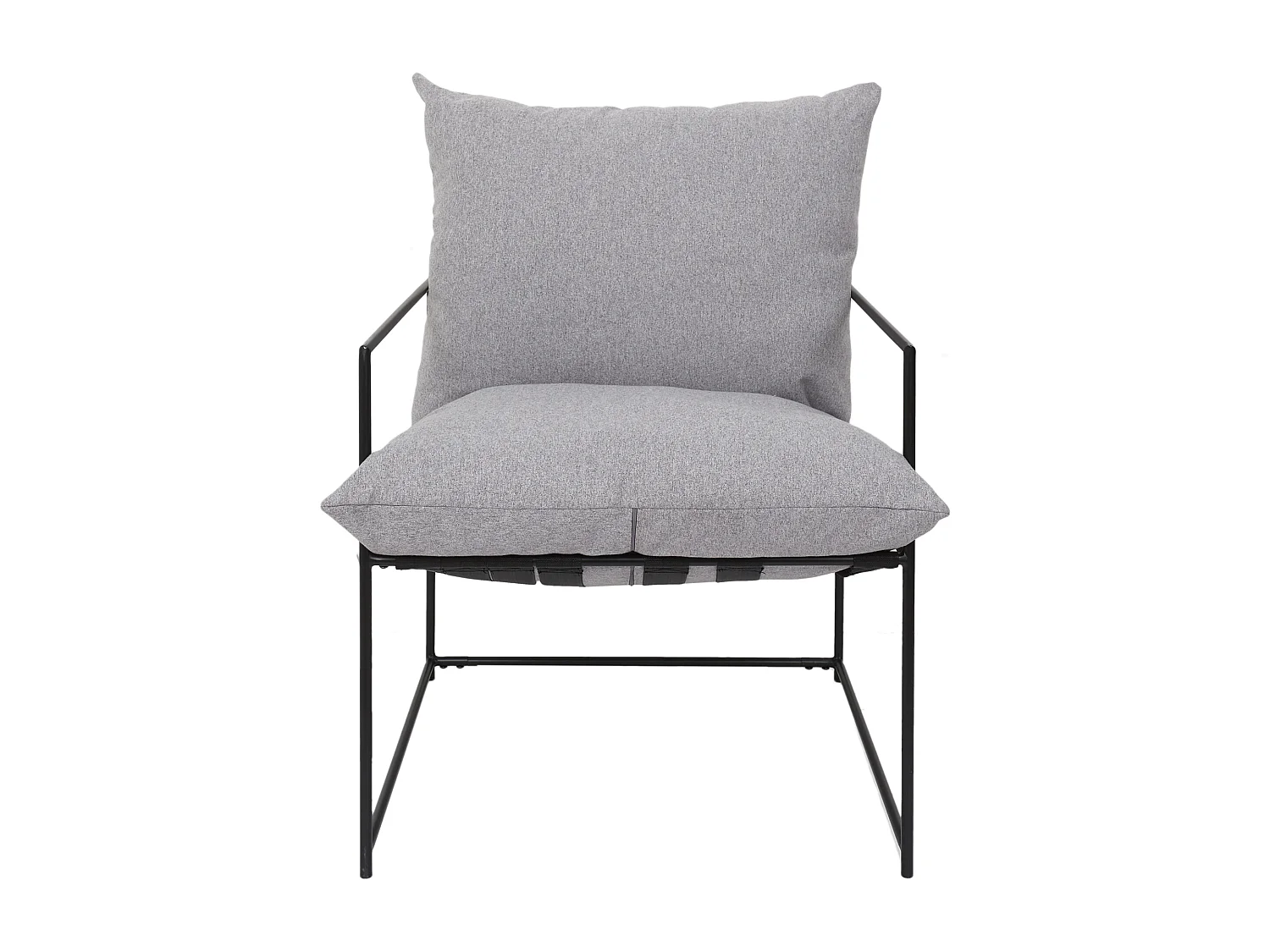 Fauteuil Jonas Metal Tissus Gris, Noir
